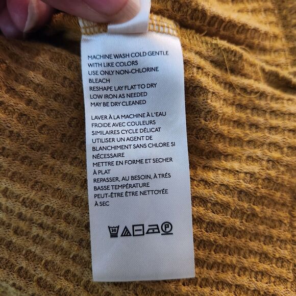 Anthropologie Maeve Gold Harley Pullover V Neck Thermal Top Size Small Boho - Picture 7 of 10
